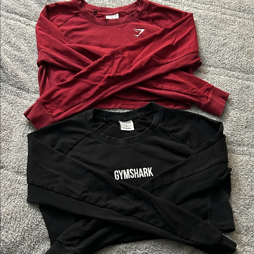 Gymshark Cropped long sleeve BUNDLE. Both size Small. Colors: burgundy and black